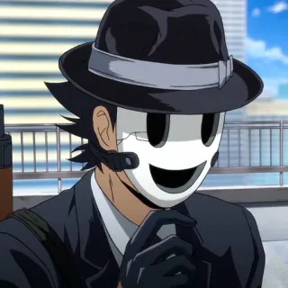🚬 anime, masked, gun, suit, city telegram sticker