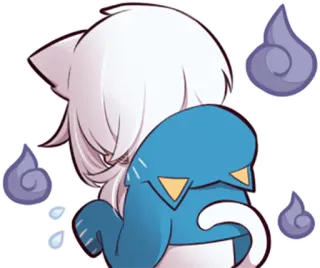 White Kitten Girl by SR whatsapp stickers