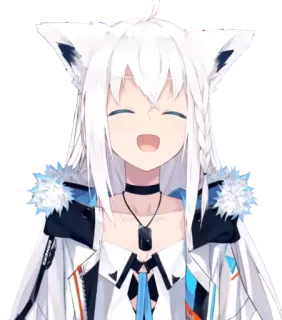 😁 Shirakami Fubuki anime, vtuber, virtual youtuber, fubuki, shirakami whatsapp sticker