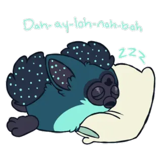😴 Dan-ay-loh-nah-bah sleeping, cartoon, animal, pillow, cute, night, sleepy telegram sticker