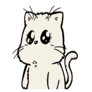 😕 gato, animal, lindo, gatito, dibujo animado, dibujo telegram sticker