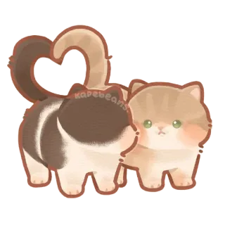 💞 kapebeans kucing, anak kucing, imut, hewan, kawaii, hewan peliharaan, hati, cinta whatsapp sticker