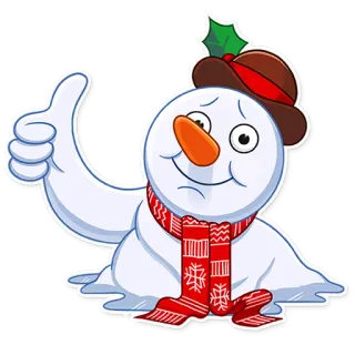 👍 Muñeco de nieve, Invierno, Fiesta, Navidad, Lindo, Dibujos animados whatsapp sticker