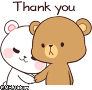🙏 Thank you gracias, osos, lindo, dibujos animados, animales whatsapp sticker