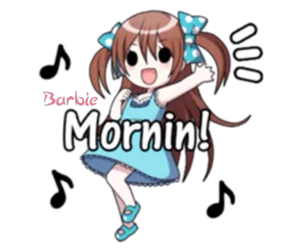 👋 Mornin! Аниме, Приветствие, Утро, Мультфильм telegram sticker