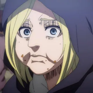 ⚔️ Annie Leonhart Attack on Titan anime, character, annie, attack on titan, food, eating telegram sticker