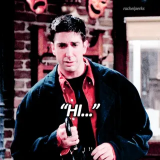🖐 Ross Geller Friends HI... Ross Geller, Friends, Sitcom, Salutation, Télévision, Années 90 telegram sticker