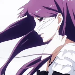 💨 Rize Kamishiro Tokyo Ghoul Anime, Rize, Tokyo Ghoul, Ghoul, cheveux violets, fille anime telegram sticker