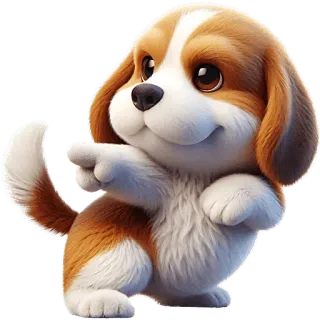 👈 dog, puppy, cartoon, cute, animal, beagle telegram sticker