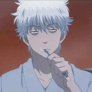 🧊 Anime, Brosse à dents, Personnage, Endormi, Matin telegram sticker