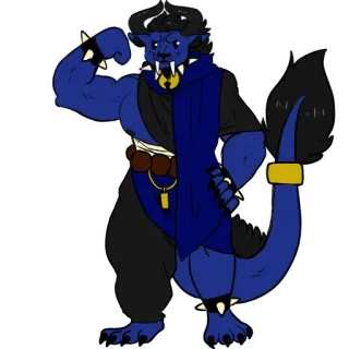 👊 monster, demon, fantasie, wezen, hoorns, harig, antropomorf telegram sticker