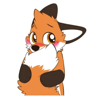 😳 raposa, fofo, corar, animal, desenho animado whatsapp sticker