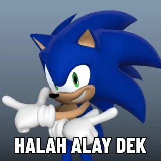 😯 Sonic the Hedgehog HALAH ALAY DEK Sonic, erizo, videojuego, dibujos animados, meme, Alay telegram sticker