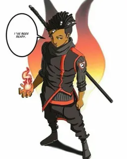 😤 I'VE BEEN READY. Feuer, Charakter, Anime, Mann, Schwert telegram sticker