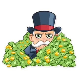 😶 Monopoly Man Monopoly Geld, reich, Monopoly, Spiel, Reichtum telegram sticker