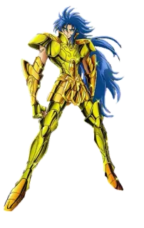 👬 Anime, Personaje, Armadura, Armadura dorada, Pelo azul, Saint Seiya telegram sticker