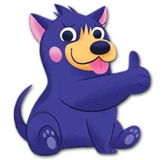 👍 chó, phim hoạt hình, giơ ngón tay cái telegram sticker