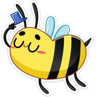 ☺️ ハチ, かわいい, ステッカー, 漫画, 動物, 昆虫, カワイイ telegram sticker