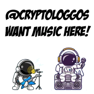 🟢 @CRYPTOLOGGOS WANT MUSIC HERE! นักบินอวกาศ, ดนตรี, คริปโต, โลโก้, ความบันเทิง telegram sticker