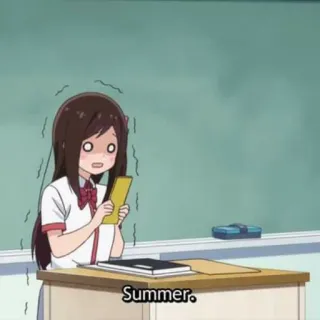 🏖️ Summer. anime, girl, shocked, classroom, student, summer telegram sticker