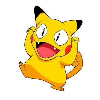 😺 Pikachu Pokemon pikachu, pokemon, anime, cute, cartoon, animal, yellow whatsapp sticker
