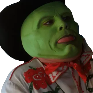 🤢 The Mask The Mask, Jim Carrey, film, commedia, faccia verde, cowboy telegram sticker