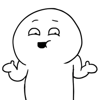 😄 cartoon, shrug, indifferent, expression, question, funny telegram sticker