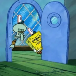 😒 Spongebob Squarepants мультфильм, Спанч Боб, Спанч Боб Квадратные Штаны, Сквидвард, анимация, Nickelodeon whatsapp sticker
