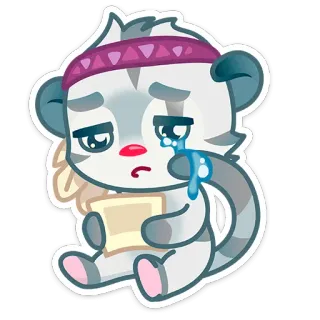 😢 hewan, sedih, menangis, imut, kartun telegram sticker
