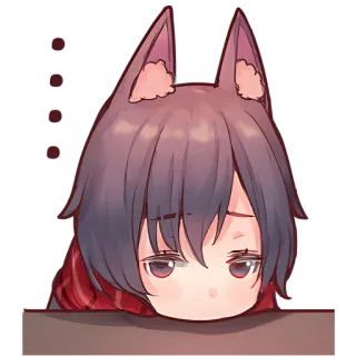 😔 Anime, Triste, Gatto, Ragazza, Carino telegram sticker