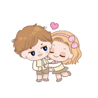 👩‍❤️‍👨 пара, мультфильм, любовь, мило, сердце, эмоции telegram sticker
