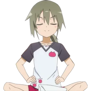 😎 Anime, Ragazza, Seduta, Rilassata, Carina, Cartone animato telegram sticker