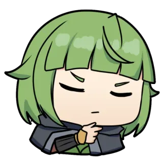 🤔 Anime, Manga, Mignon, Chibi, Personnage, Cheveux verts whatsapp sticker
