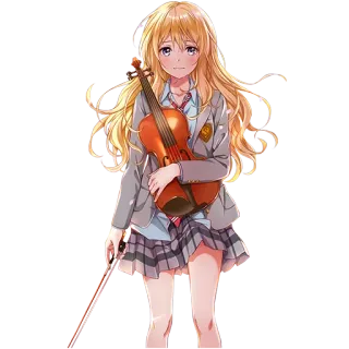 🎻 Kaori Miyazono Your Lie in April Anime, Ragazza, Violino, Musica, Personaggio, Your Lie in April, Kaori Miyazono telegram sticker