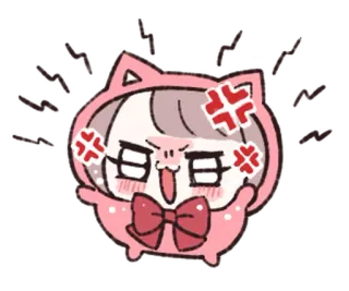 🦀 angry, cartoon, anime, cute, cat whatsapp sticker