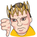 😏 Jempol ke bawah, Tidak suka, Negatif, Mahkota, Kritik, Penilaian whatsapp sticker