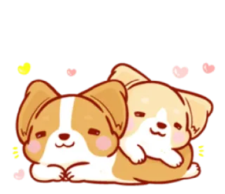 🥰 柯基, 小狗, 狗, 可爱, 动物, 宠物 telegram sticker