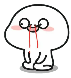 🍡 Desenho animado, Personagem, Engraçado, Fofo, Branco, Mancha telegram sticker