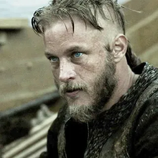 🩸 Ragnar Lothbrok Vikings ラグナル, ヴァイキング, トラヴィス・フィメル, 戦士, 髭, 歴史, 歴史ドラマ telegram sticker
