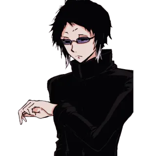 😎 Anime, Charakter, Mann, Brille, Dunkle Haare telegram sticker