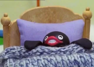 💤 Pingu Cartone animato, Pinguino, Letto, Carino, Divertente whatsapp sticker