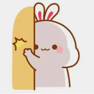 🍼 conejo, lindo, kawaii, saludando, animal telegram sticker