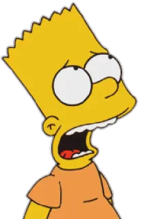 😩 Bart Simpson The Simpsons cartoon, animated, Bart Simpson, shocked, scared, Simpsons telegram sticker