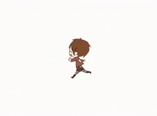 🥰 Eren Yeager Attack on Titan Anime, Chibi, Corriendo, Eren Jaeger, Ataque a los Titanes telegram sticker