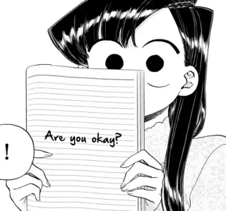 ❓ Komi Komi Can't Communicate Are you okay? Anime, Mangá, Komi, Você está bem? whatsapp sticker