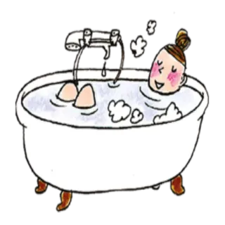 😊 ванна, женщина, купание, отдых, пузыри, вода telegram sticker