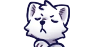😒 mèo, nhãn dán, dễ thương, trắng, động vật telegram sticker