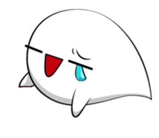 😥 Boo spook, verdrietig, huilen, boe, kawaii, emoticon telegram sticker