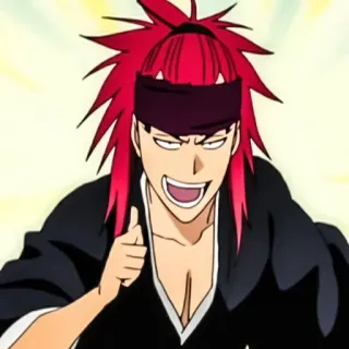 👍 Renji Abarai Bleach anime, manga, red hair, shinigami telegram sticker