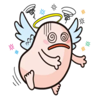 😵 angel, wings, halo, dizzy, cartoon, character telegram sticker